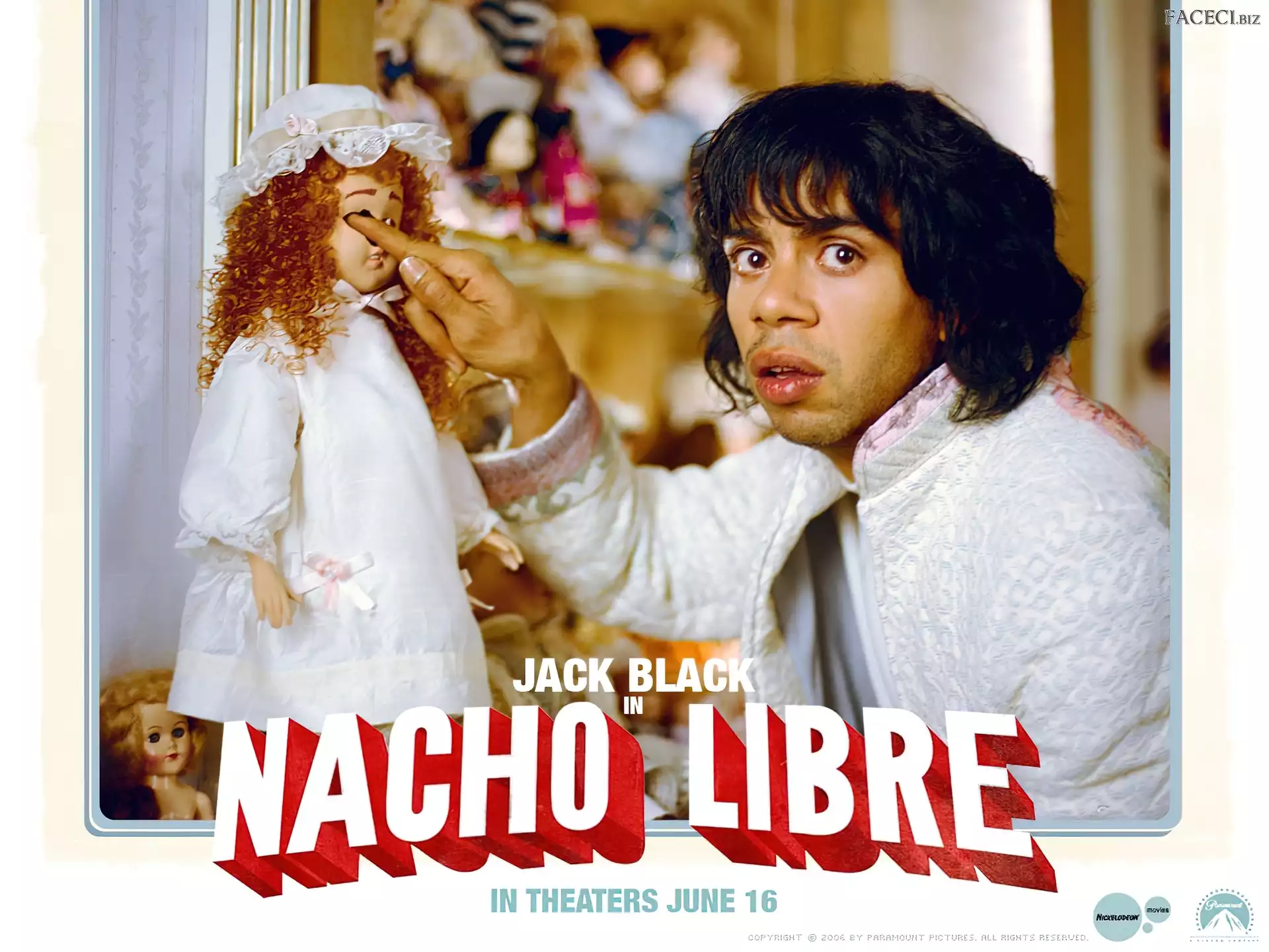 Nacho Libre, Hector Jimenez, napis, lalka