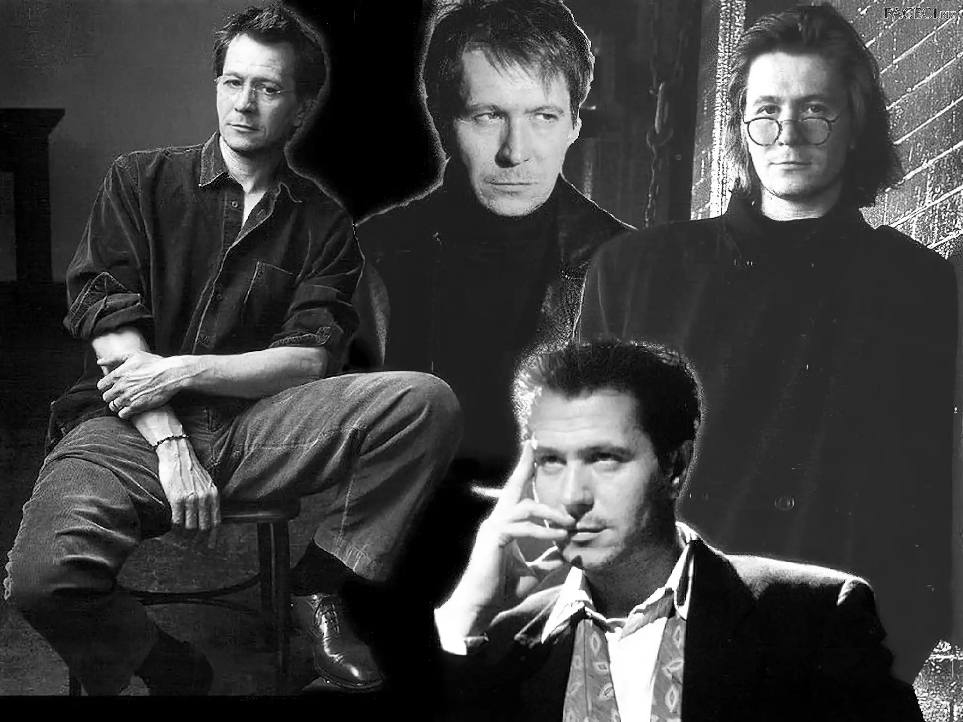 okulary, Gary Oldman, czarny strój