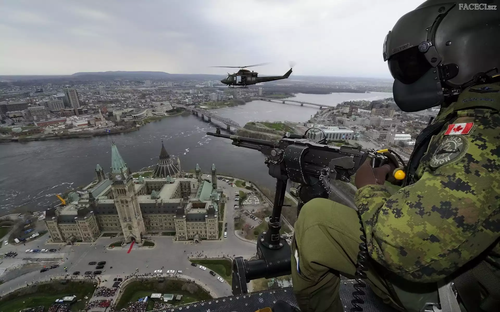 Rzeka, Miasta, Żołnierz, Panorama